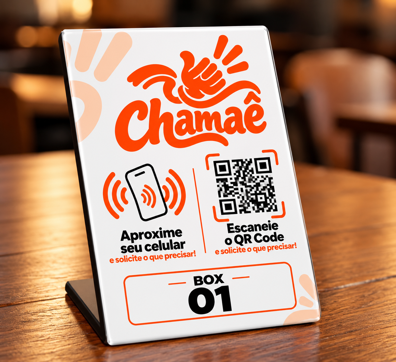Chamaê - Plaquinha com NFC e QR Code
